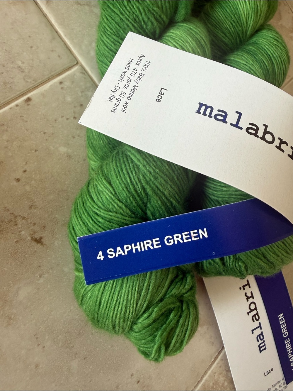 Malabrigo Lace Yarn in Saphire Green